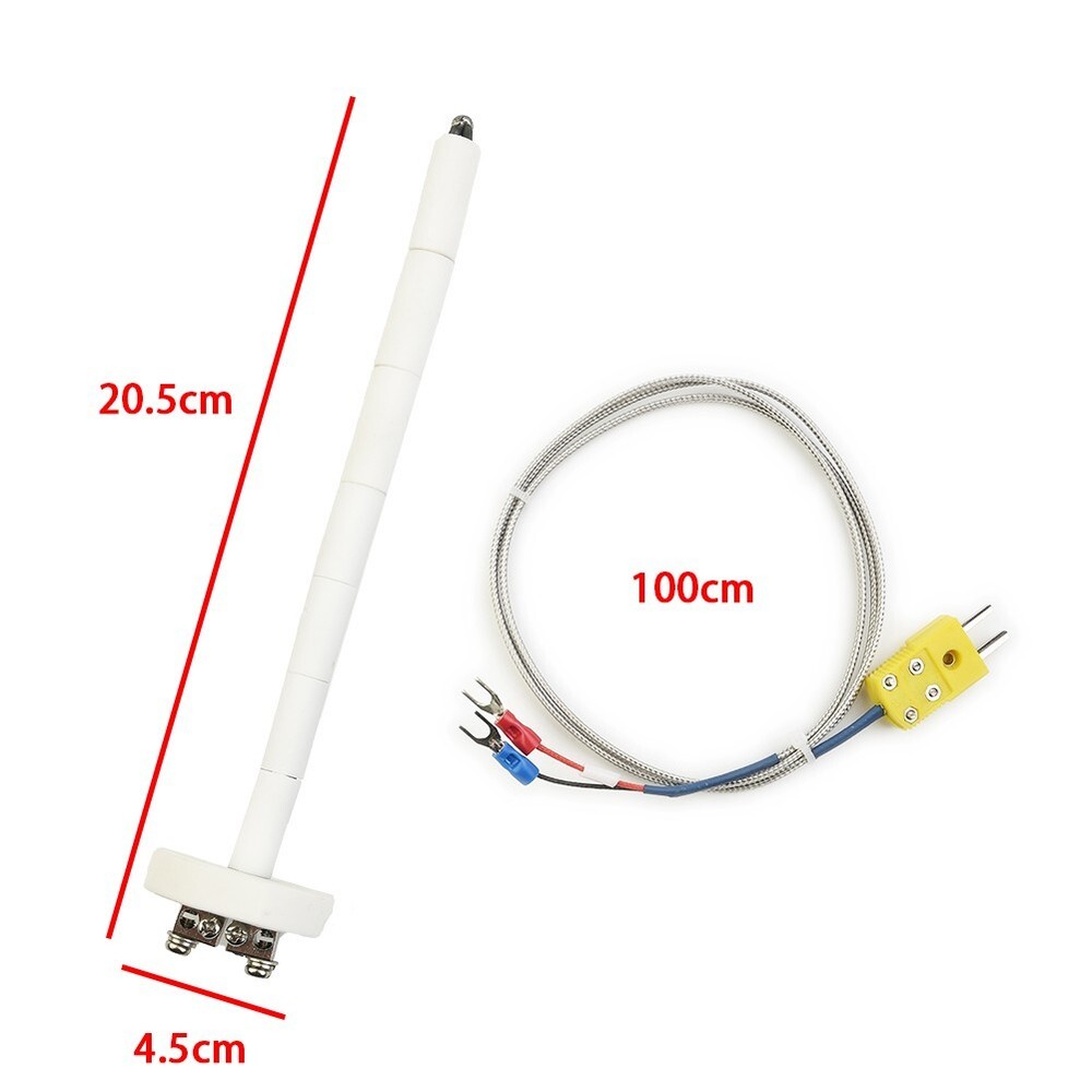 Very High Temperature K-Type Thermometer Forge Crucible Kiln Ceramic Probe