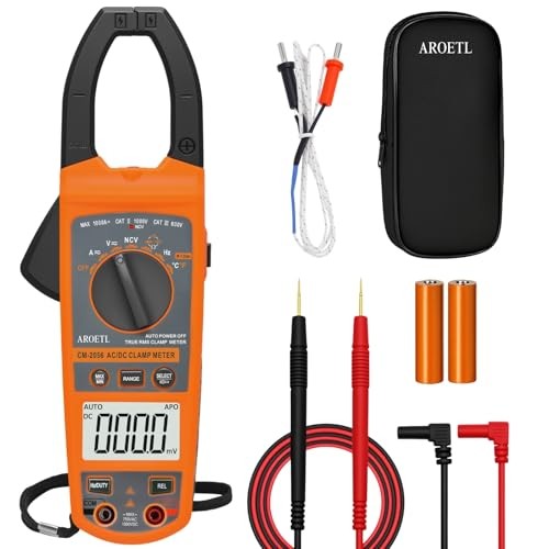 Digital Clamp Meter Multimeter 1000A AC/DC Amp Voltmeter, Auto-Ranging TRMS