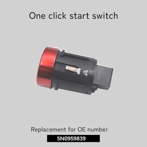 VWIS013R Engine Start Stop Button Switch Red 5N0959839 Compatible with VW