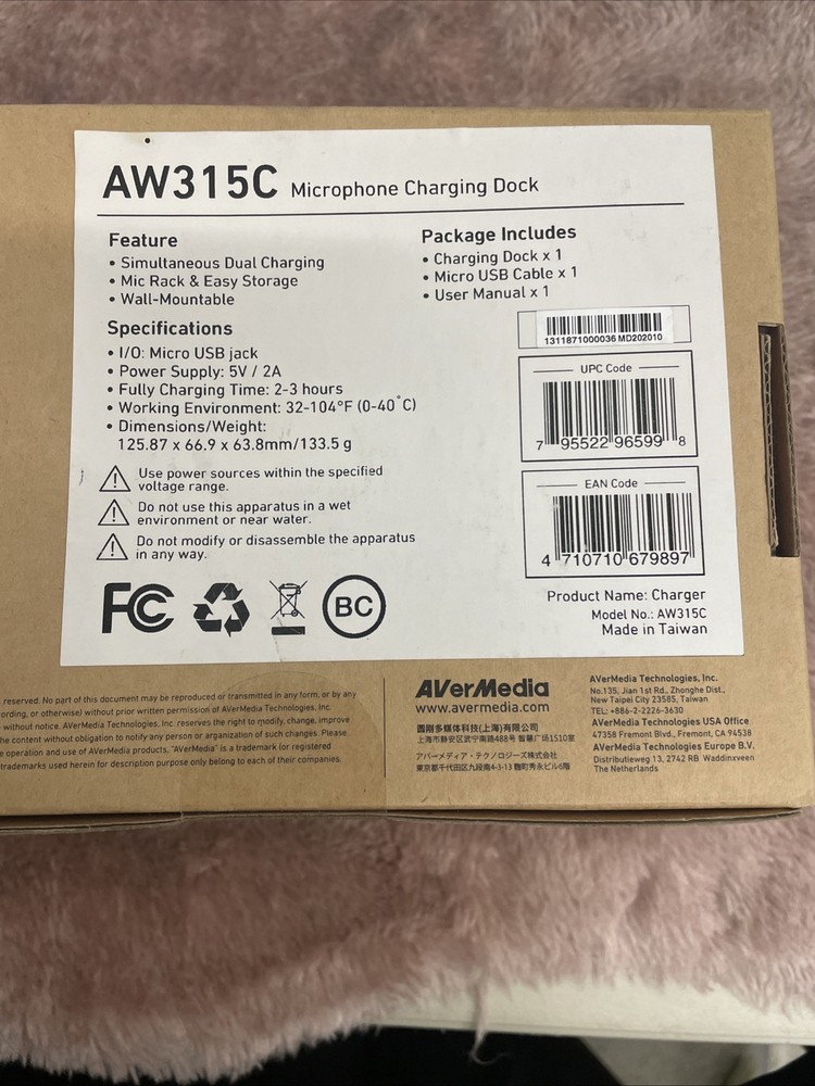 Avermedia Aw315c Microphone Charging Dock