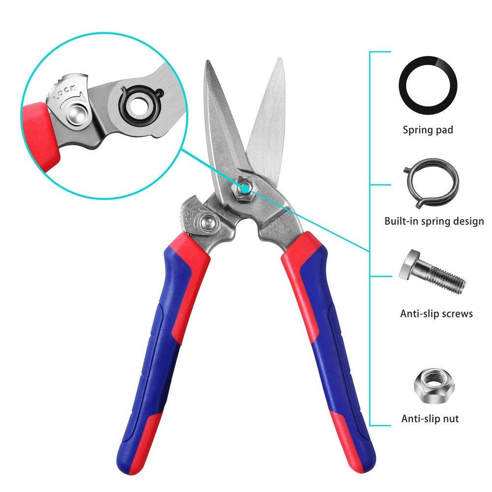 Heavy Duty Industrial Scissors Utility Sharp Shears Easy Cutting Carpet Cardboa