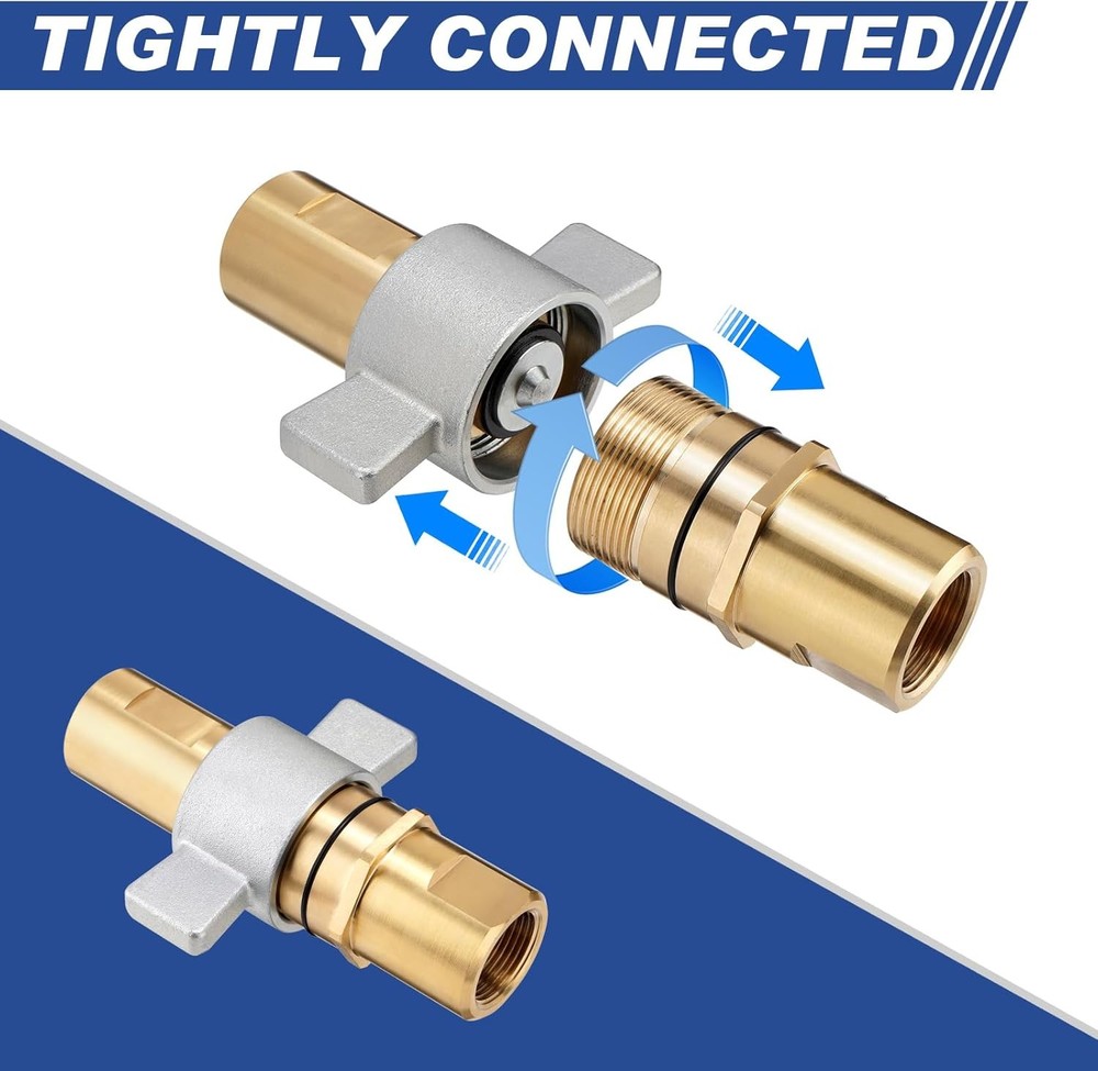 1" NPT Wet-Line Wing Nut Hydraulic Quick Disconnect Coupler / Coupling Set