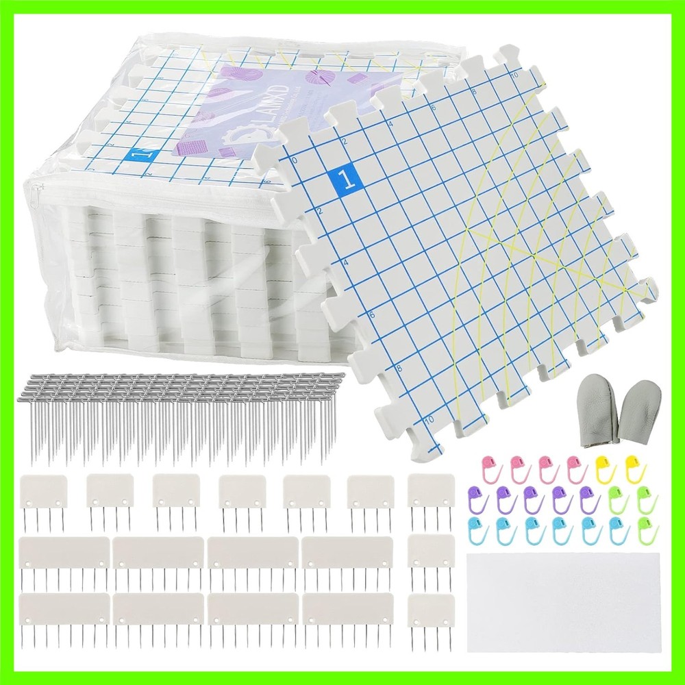 Blocking Mats for Knitting - Extra Thick Blocking Boards with Grids with 22PC...
