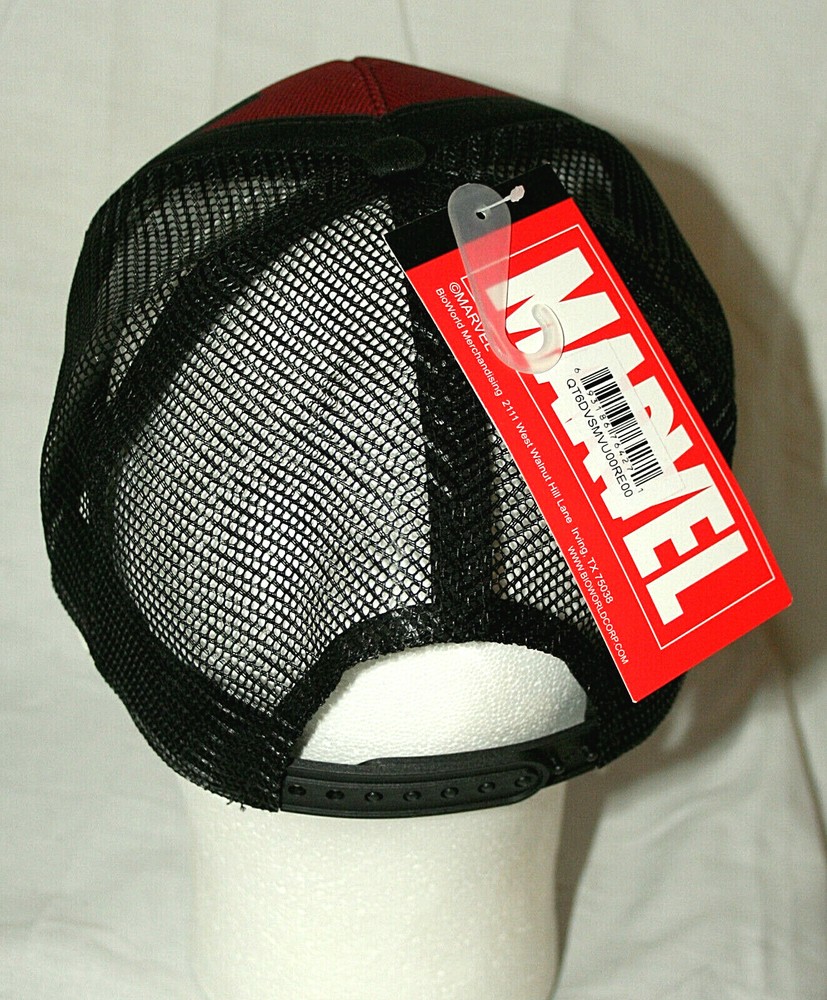 Marvel Comics Deadpool Logo Mesh Baseball Cap Hat New Tags Plastic Snap OSFM