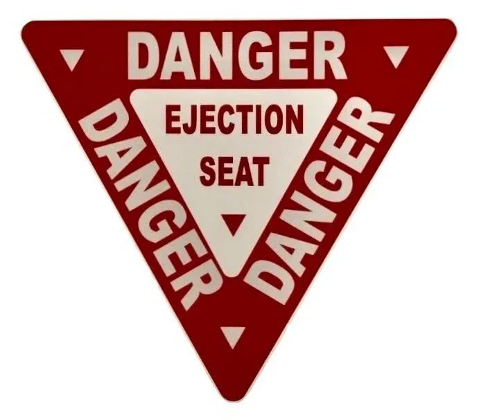 Humorous Aircraft 'Ejection Seat' Warning Decal, Unique Jet Aviation DEC-0130-SM