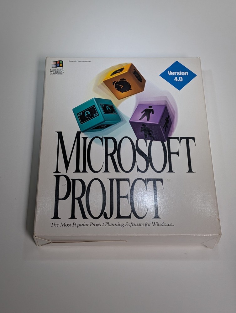 Windows Microsoft Project v4.0 Vintage Software 3.5" DISKETTES *Untested As-Is*