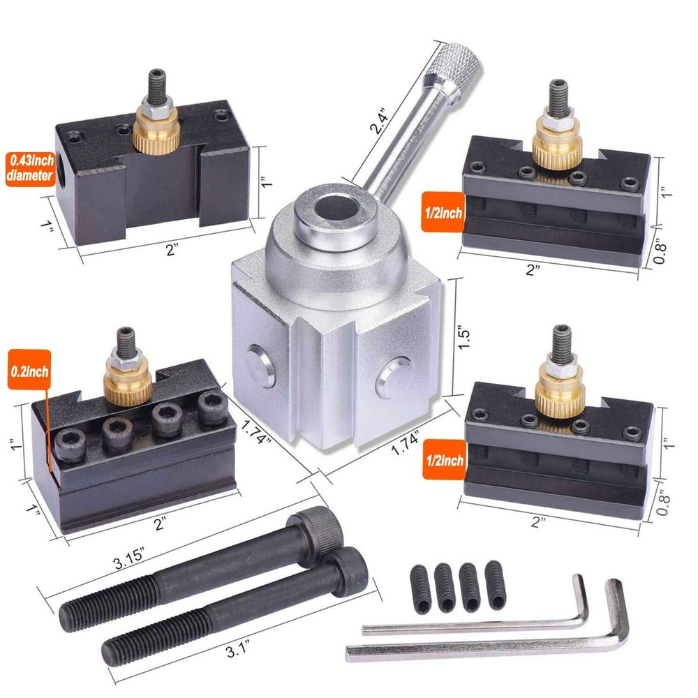 JWGJW 120034 Tooling Package Mini Lathe Quick Change Tool Post & Holders Multifi