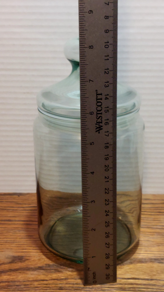 8.5" lidded rubber seal glass storage jar
