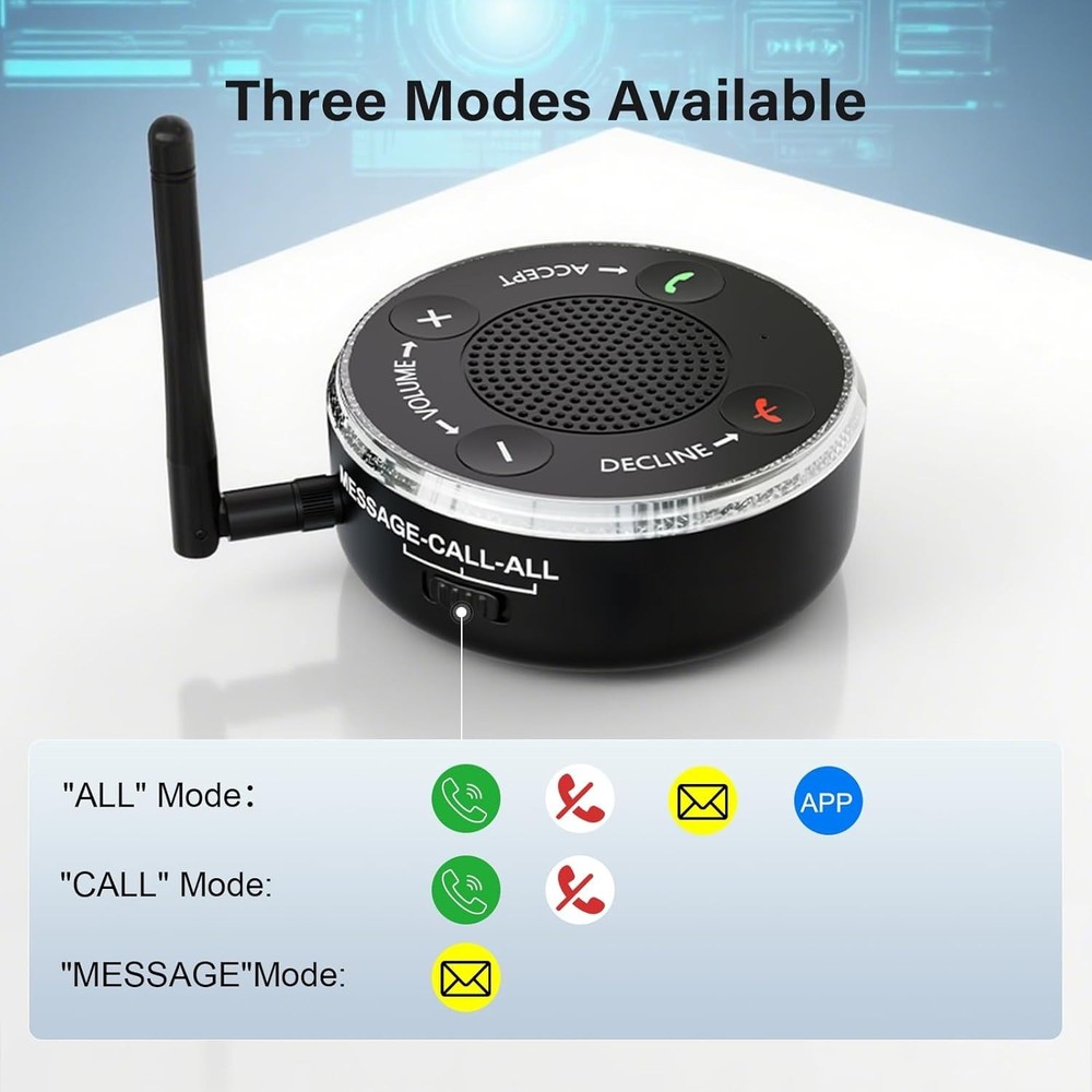 Loud Bluetooth Phone Ringer Amplifier 116dB Flasher for Seniors iOS Android