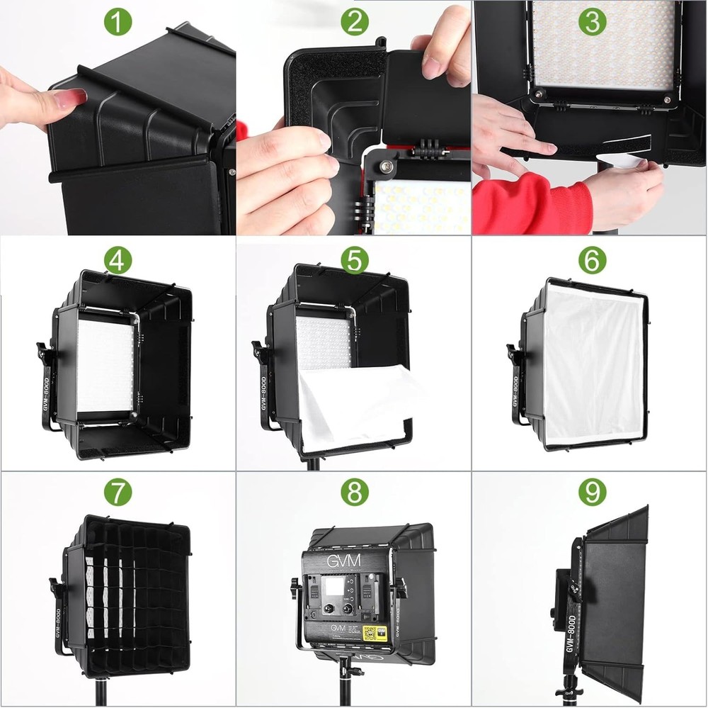 GVM LED Light Softbox Grid Beehive Light Diffuser for with 800D 560AS 480LS