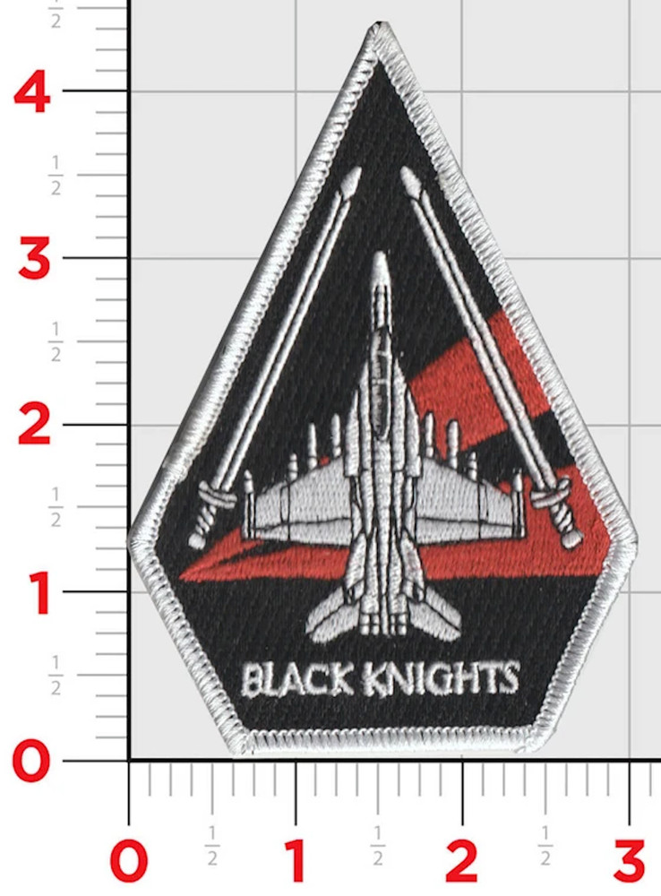 4.5" NAVY VFA-154 BLACK KNIGHTS WING SQUADRON TRI HOOK & LOOP EMBROIDERED PATCH