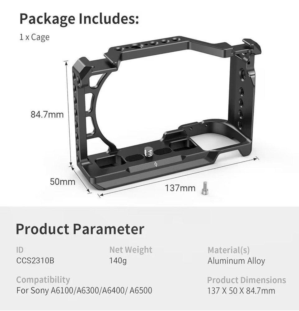 Small Rig for Sony Alpha  A6400/A6500 Mirrorless Digital Camera READ DESCRIPTION