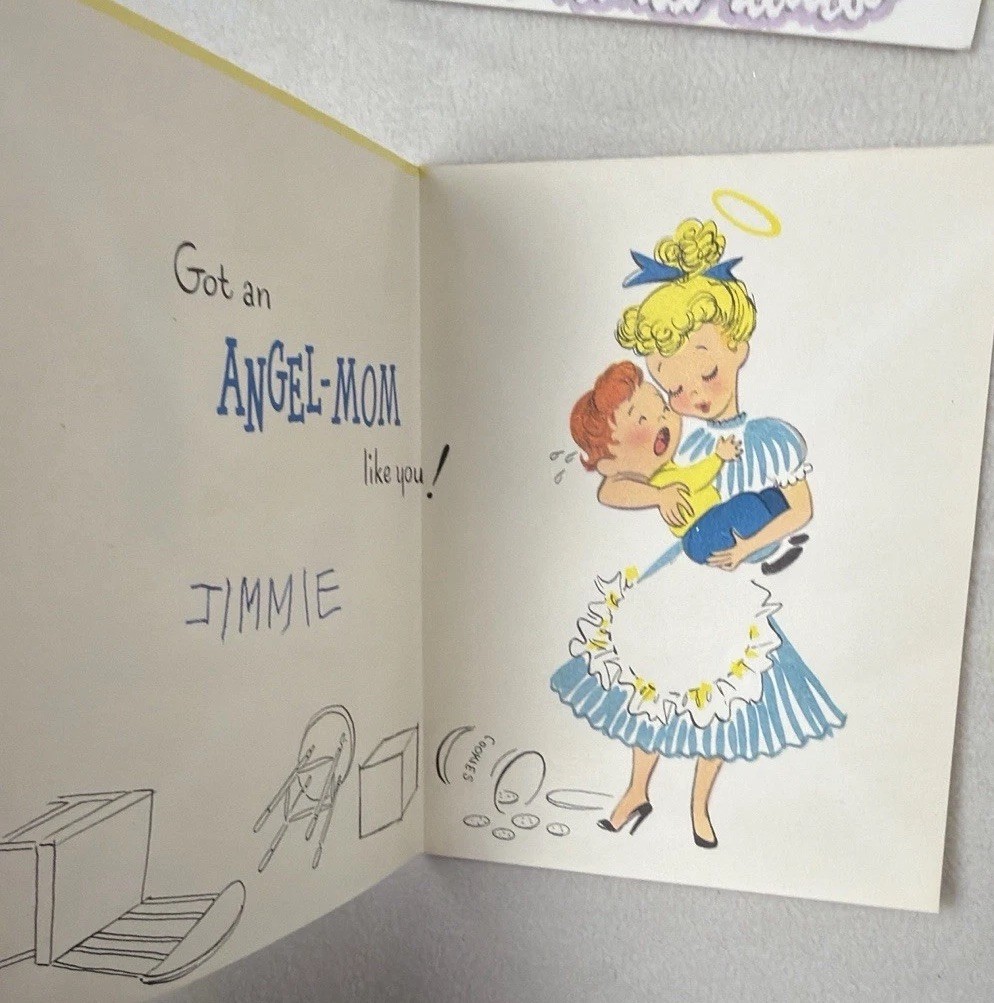 Vintage 1950s Cards Lot Used Die Cut Teddy Bear Pop Up Ephemera AGC Gibson