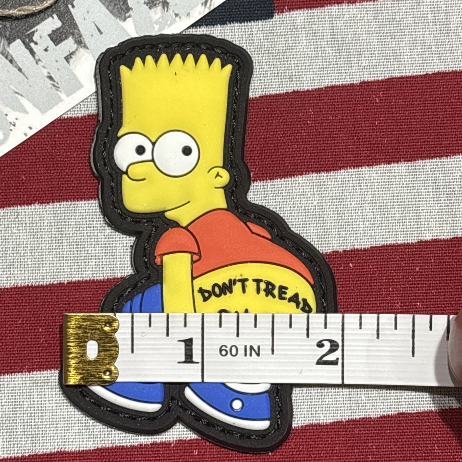 PvC 3D Bart Don’t Tread On Me Morale Tactical Hook And Loop Patch 3x2”