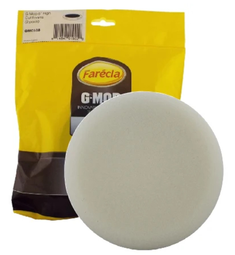 Farecla G Mop - 8" White Fast Cutting Dry Use Hook & Loop Foam Compounding Pad