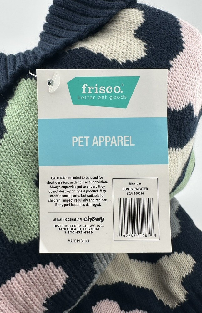 NWT Fisco Pet Apparel Bones Sweater Size Medium