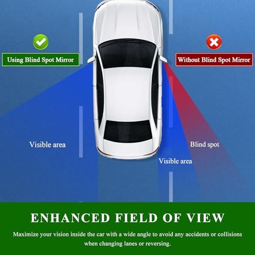 2 PCS Blind Spot Car Mirrors, Rectangular HD Glass Convex Side Mirrors with