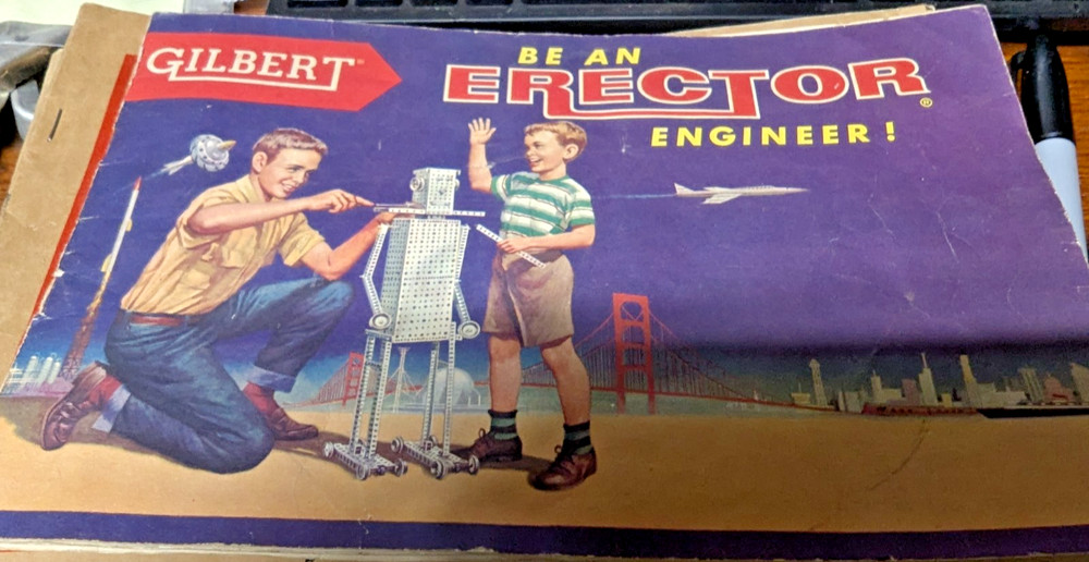 ORIGINAL 1954 ENGINEER A.C. GILBERT ERECTOR SET MANUAL M3934