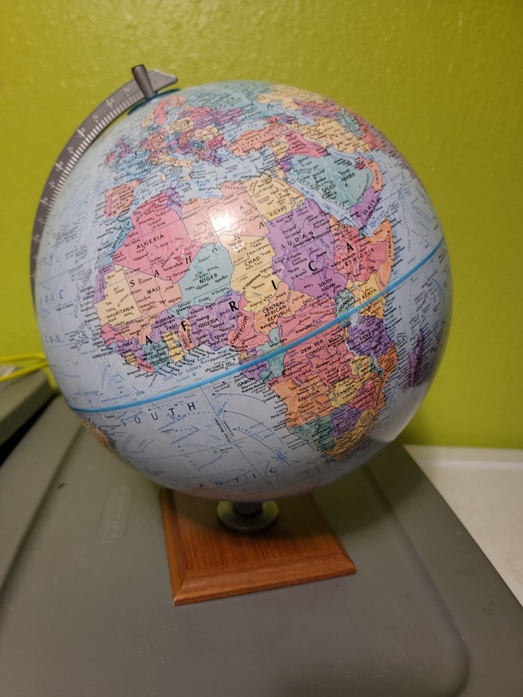 Vintage Replogle World Nation Globe 12" Diameter Relief