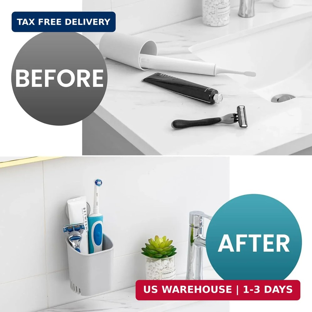 TAILI Suction Toothbrush Holder, Powerful Toothpaste Toothbrush Suction Cup, Sel