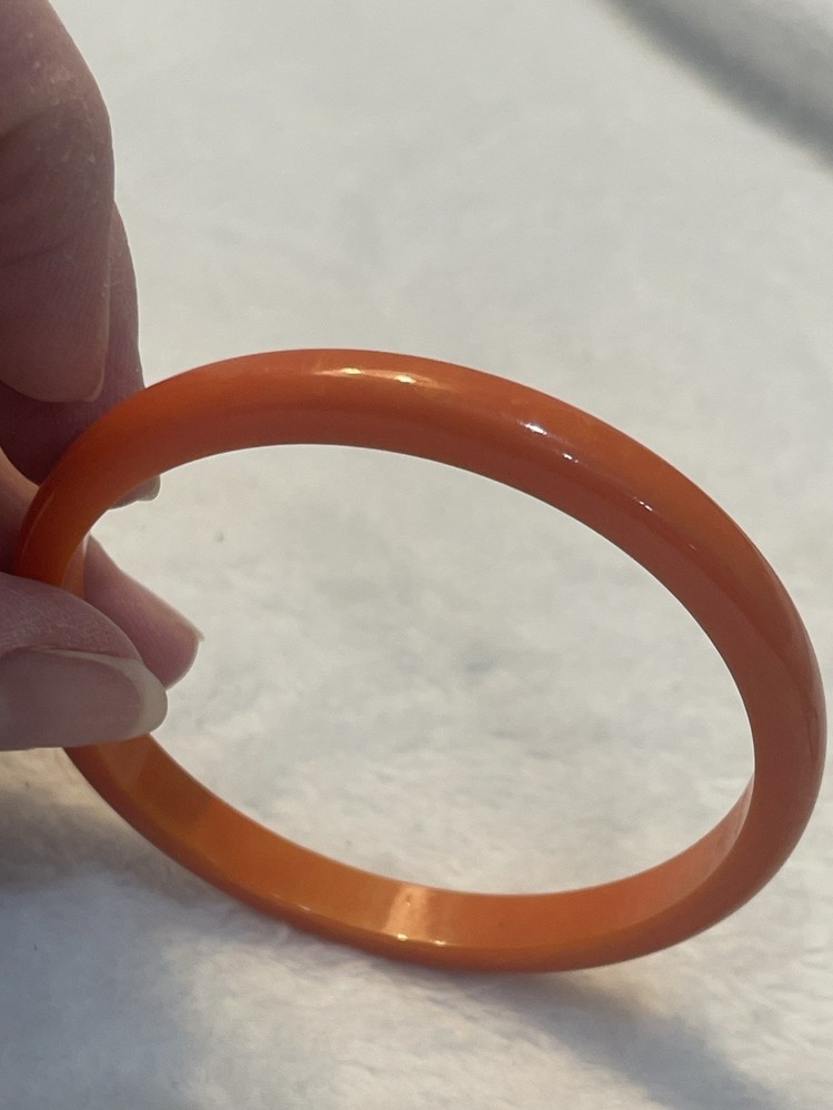 1940s Domed Orange Bakelite Bangle_Simichrome Tested
