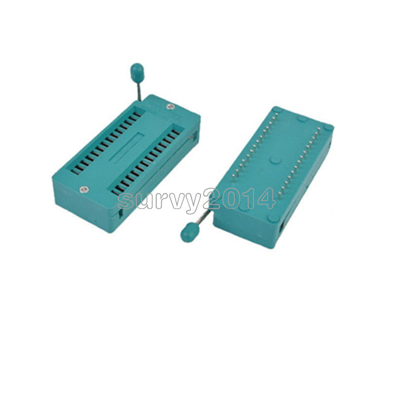 ZIF 28-pin 28 Pins Test DIL ICs Universal IC Socket Insertion Wide Body Socket