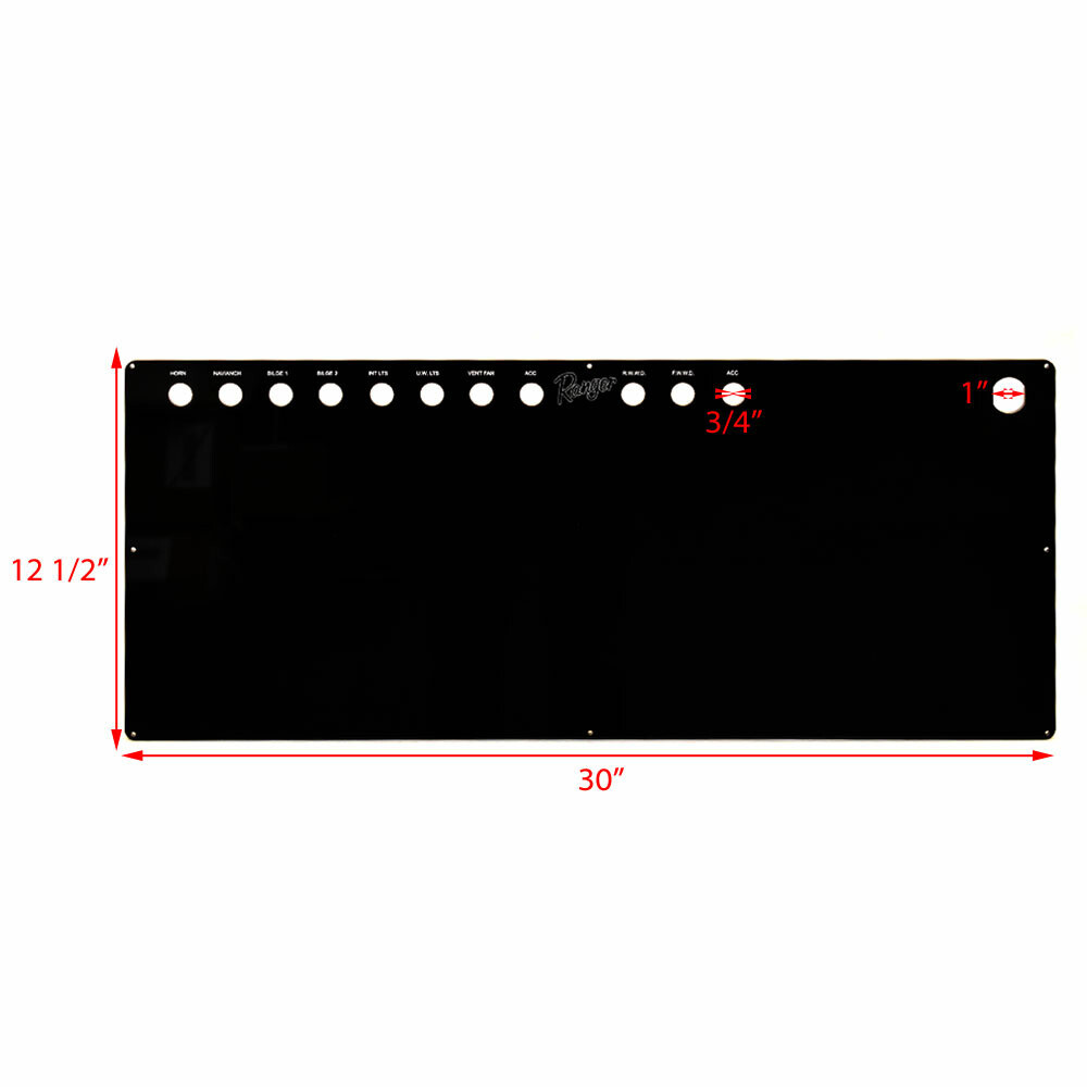 Ranger Boat Blank Center Console Dash Panel | Bay Switch Acrylic