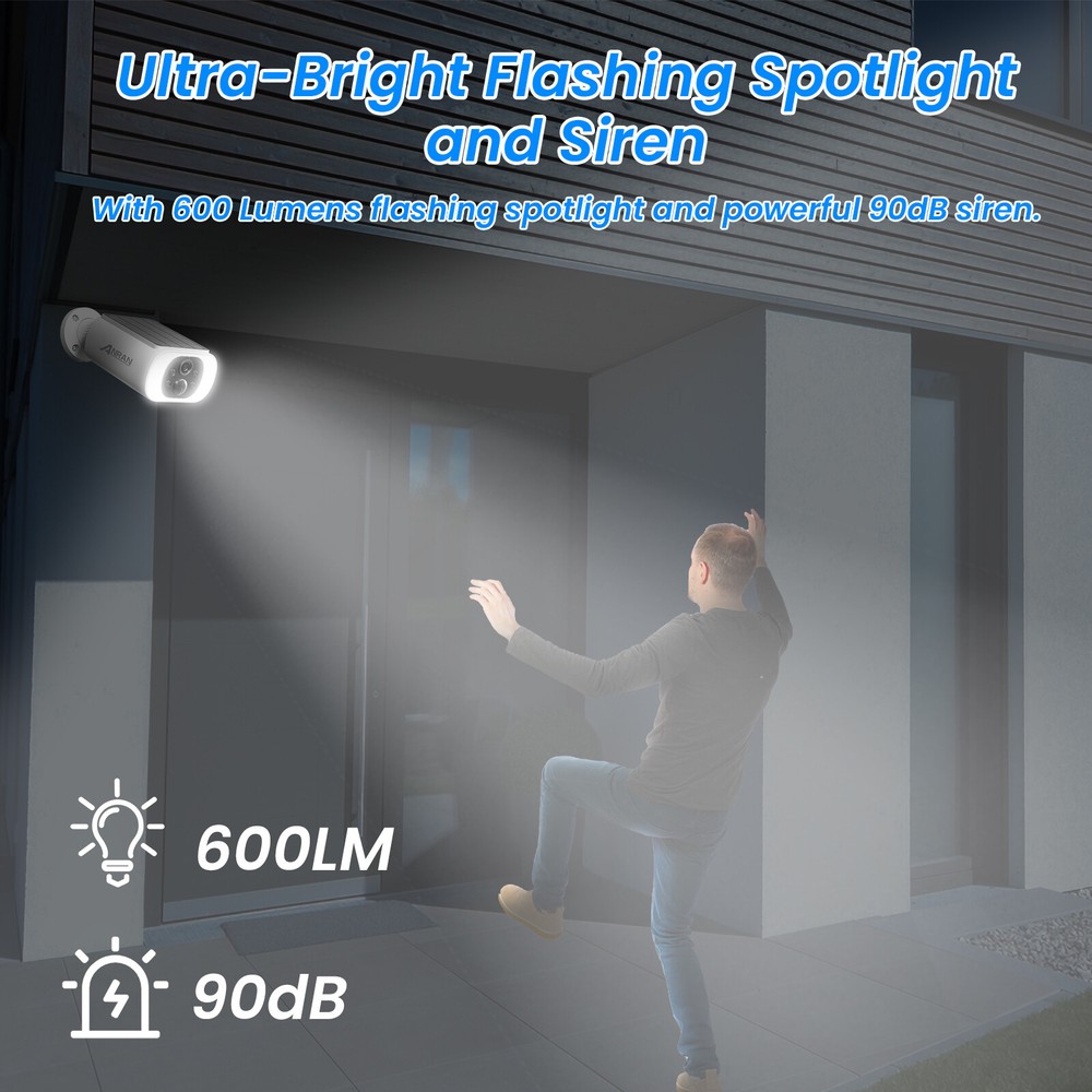 ANRAN Wireless Solar Battery Powered Wifi Home Security Camera System Outdoor 2K