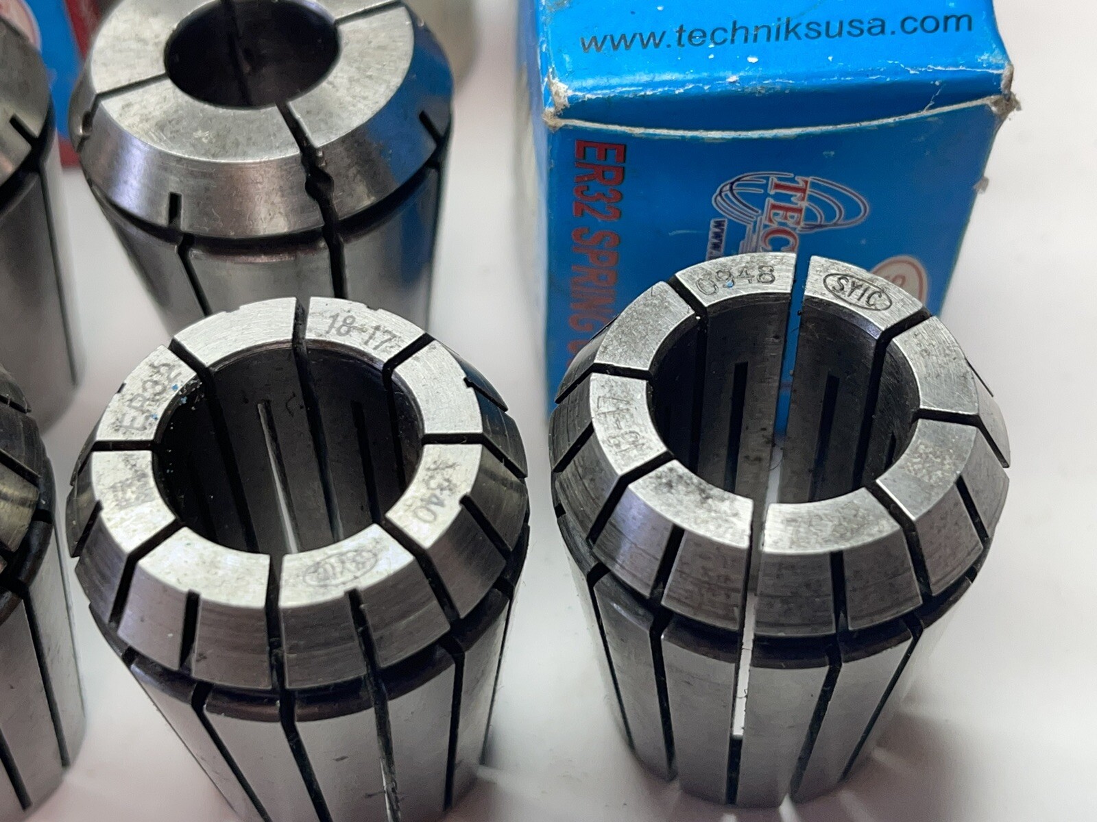 (lot Of 12) ER32 Collets, (M10x2),13x1),(14x3),(18x5),21/32” (24AU22)