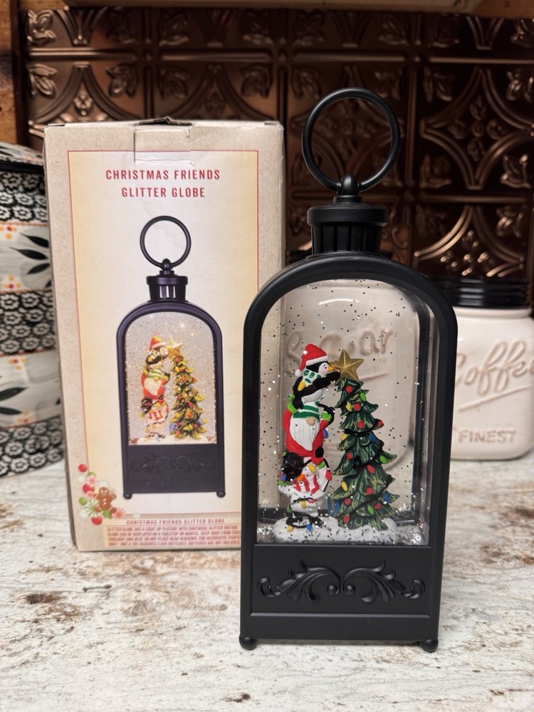 Christmas Friends Glitter Globe Cracker Barrel