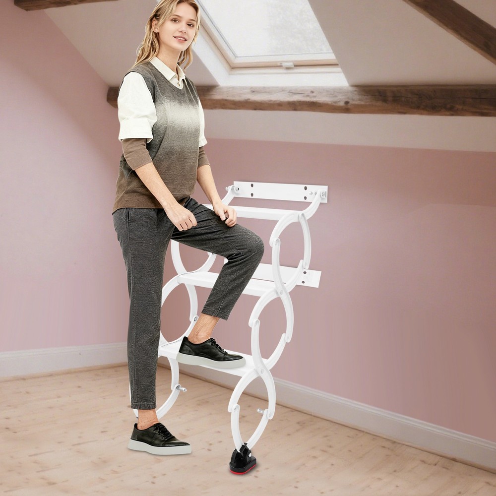 Wall Mounted Folding Ladder Telescoping Step Ladders Retractable Folding Stair