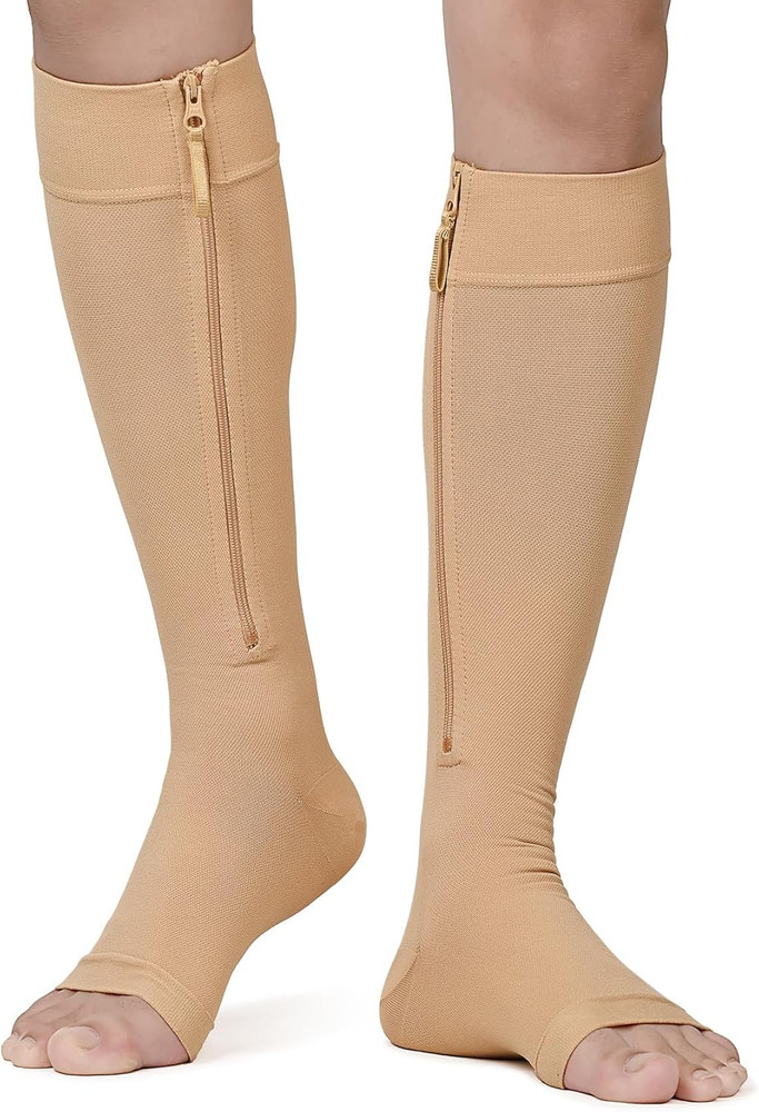 Copper Compression Socks for Varicose Veins & Lymphedema, Zipper Compression Soc