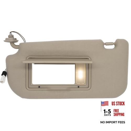 Driver Left Side Sun Visor Replacement Fits for Beige(Driver Side with Light)