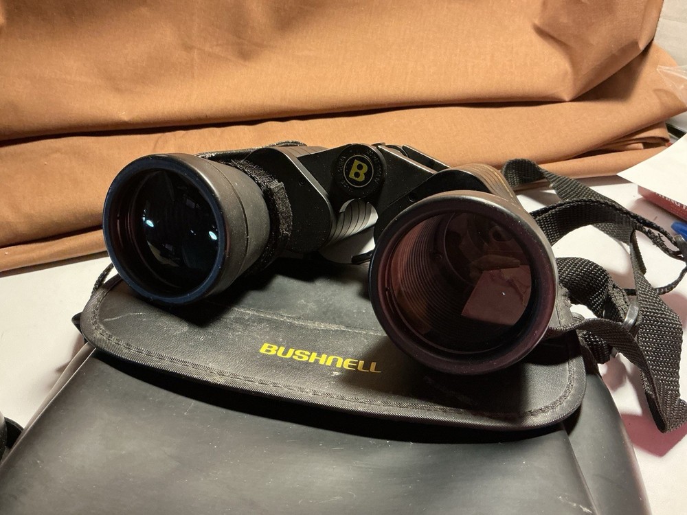Bushnell Insta Vision Binoculars W/ Case, Lens Caps, Straps, Hand Strap