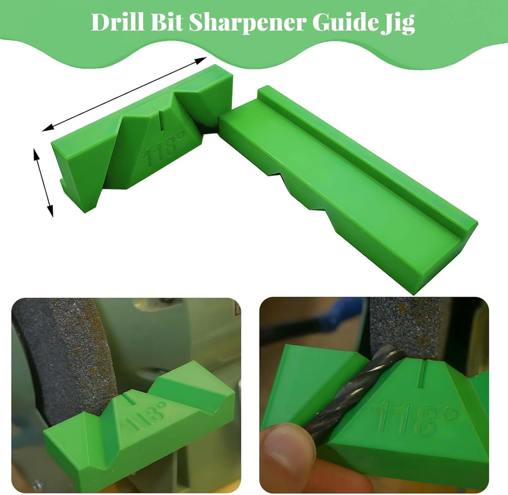 3 Sets Drill Bit Sharpener Guide Jig, 3D Printed Tool for Bench Grinder, Suit...