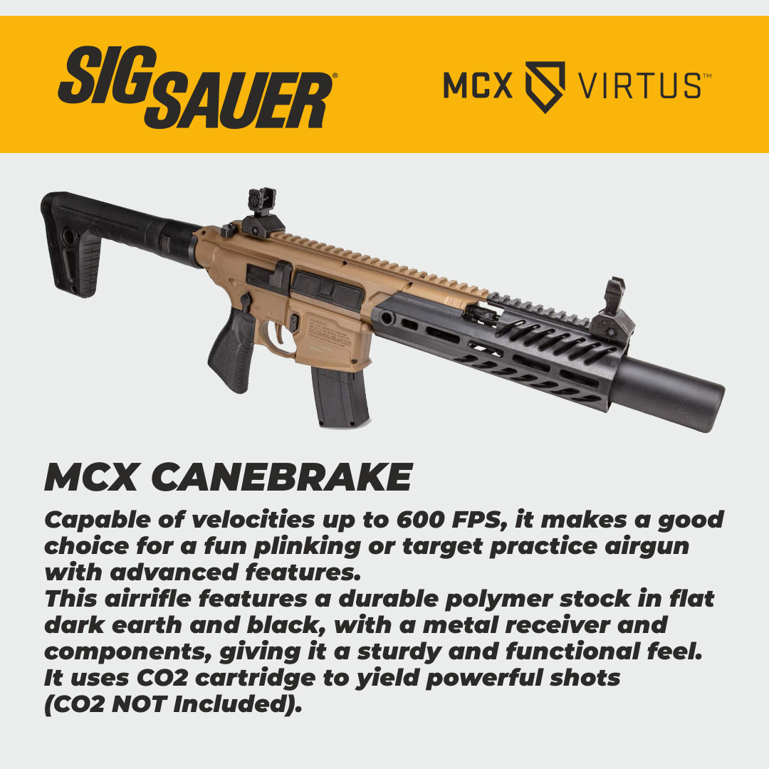 Sig Sauer MCX Canebrake .177 Cal CO2 Powered FDE/BLK Air Rifle AIR-MCX-CANEBRAKE