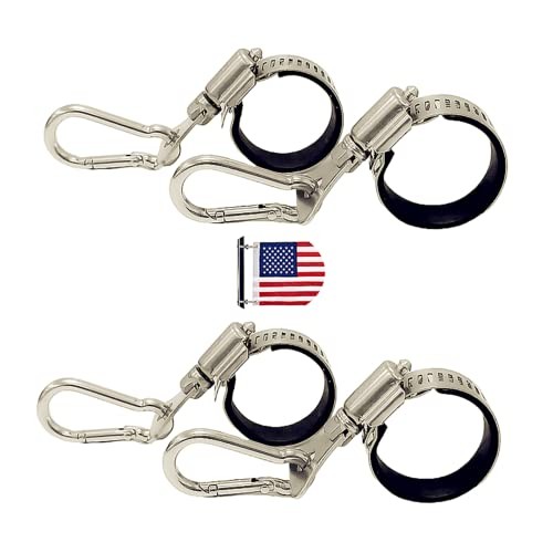 Flagpole Clip with Carabiner for Rope Loop Flagpole Bracket Stainless Steel 4PS