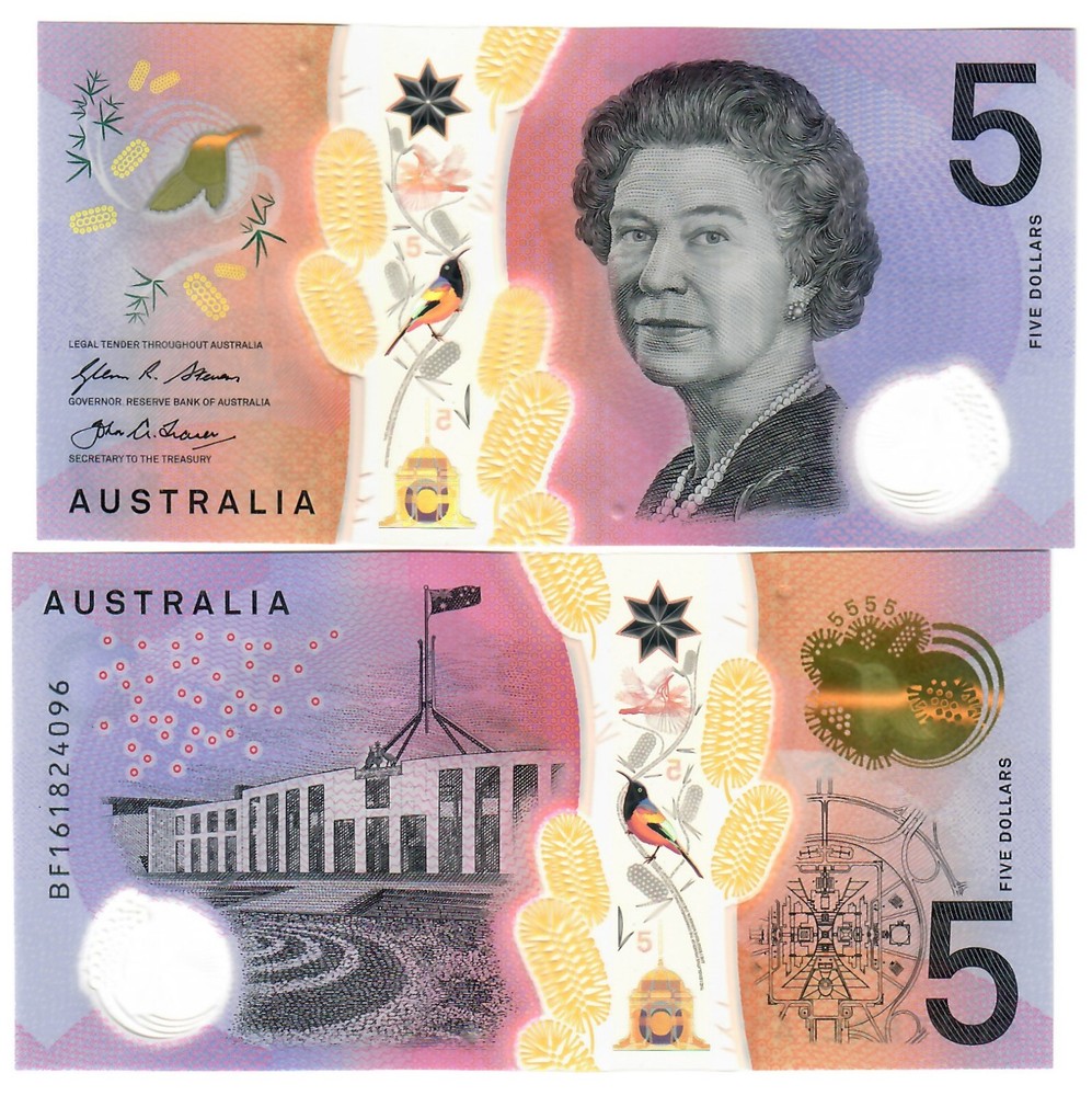 Australia 5 Dollars 2016 UNC "Stevens/Fraser"