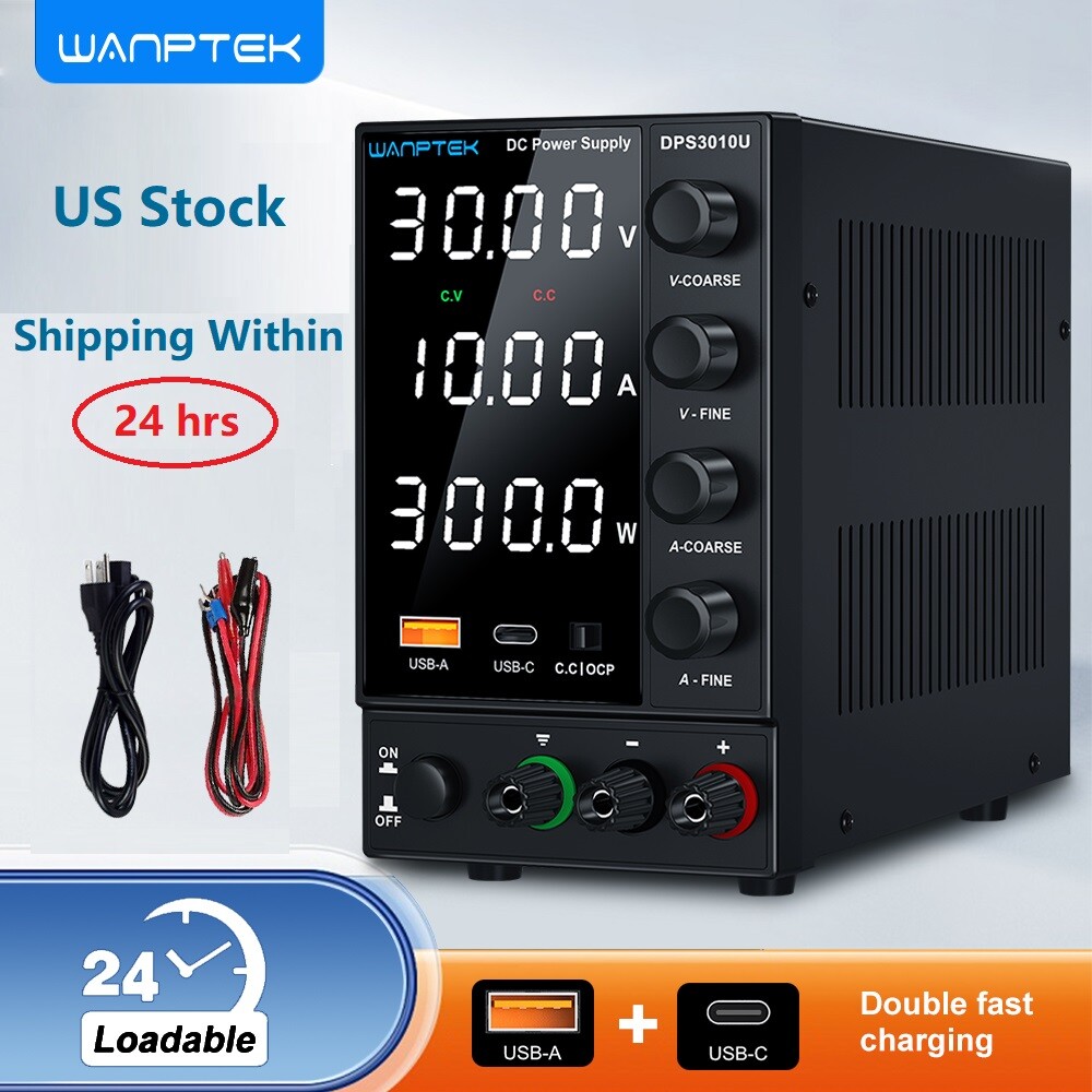 Wanptek Adjustable DC 0-30/60V 0-5/10A Lab Power Supply Variable Bench Switching