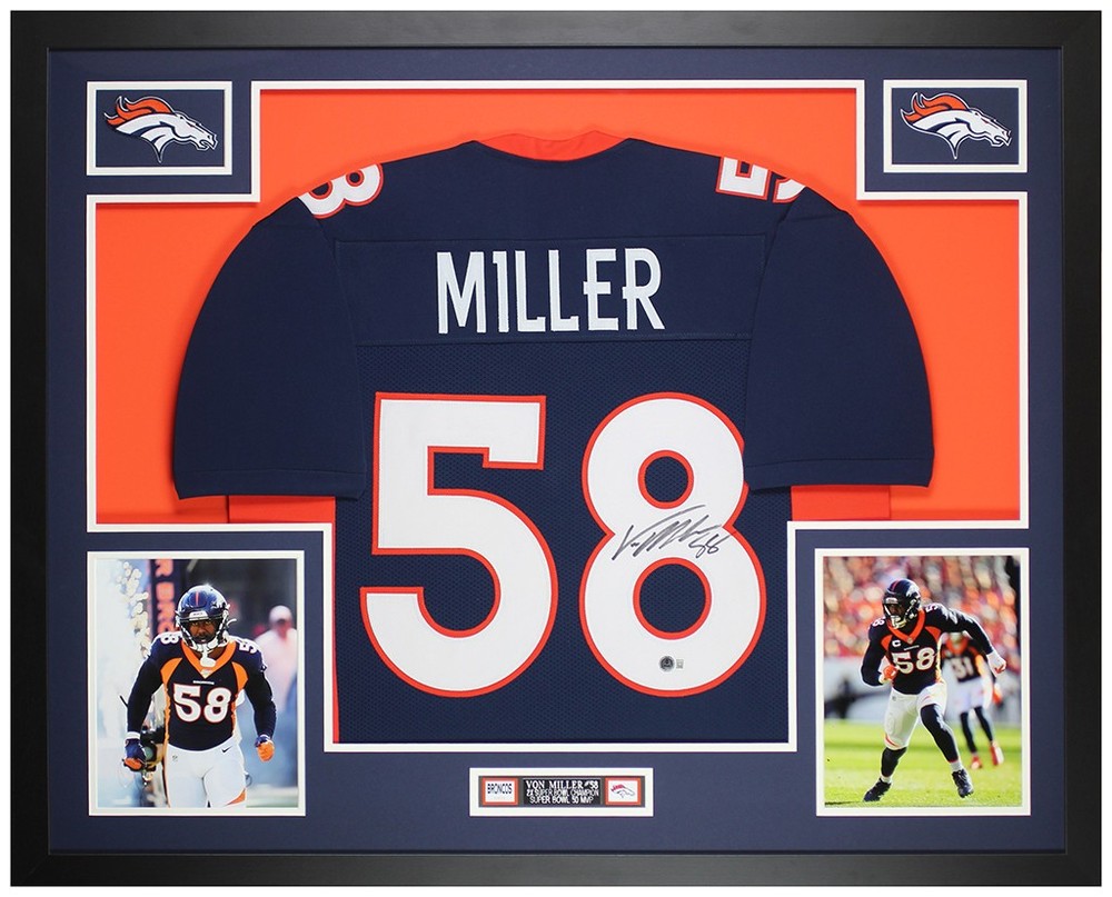 Von Miller Autographed & Framed Blue Denver Jersey Beckett Certified