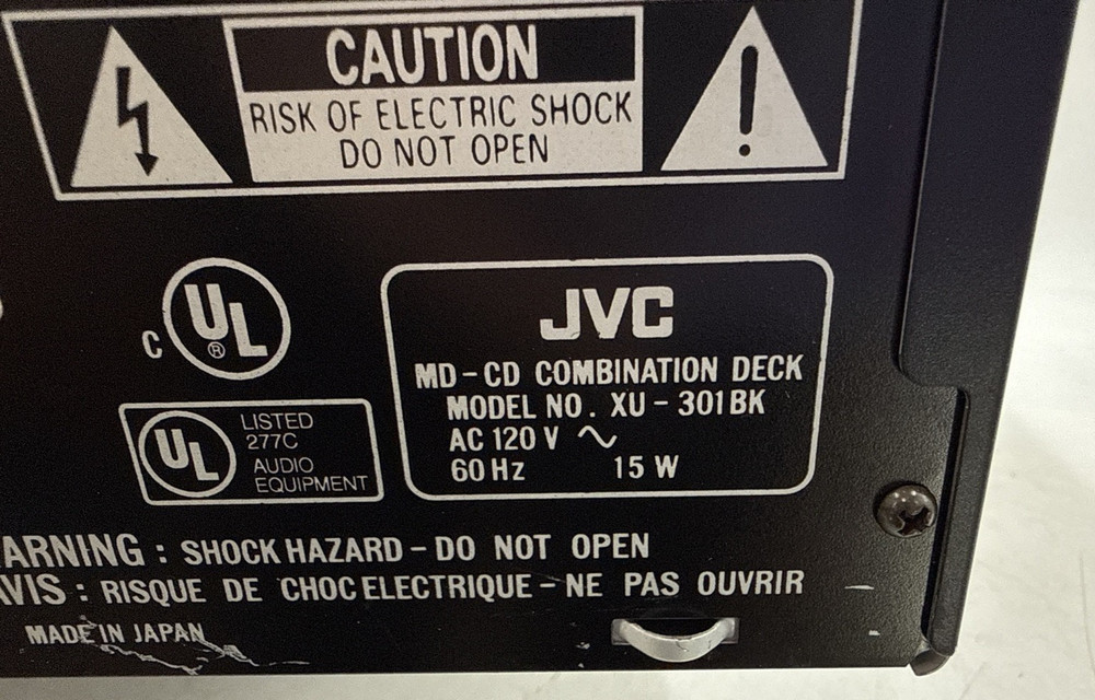 JVC XU-301 MD CD Combination Deck AS-IS ONLY EB-19790