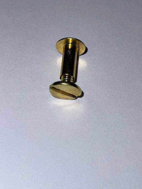 8/32" 6.3mm Chicago Screws & Post w/ Solid Head, Solid Brass, Fastener, 25 Sets