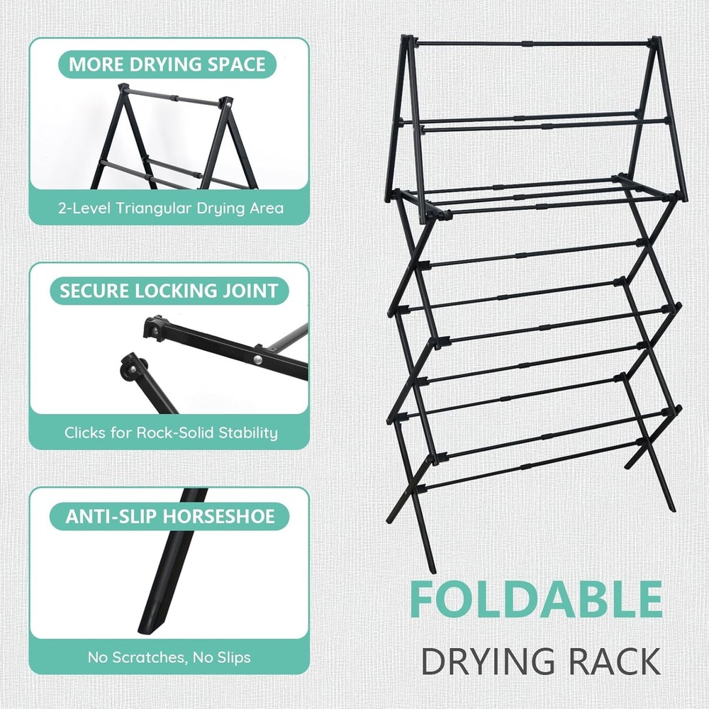 4 Tier Clothes Drying Rack Foldable Foldable Clothing Drying Rack Laundry Drying