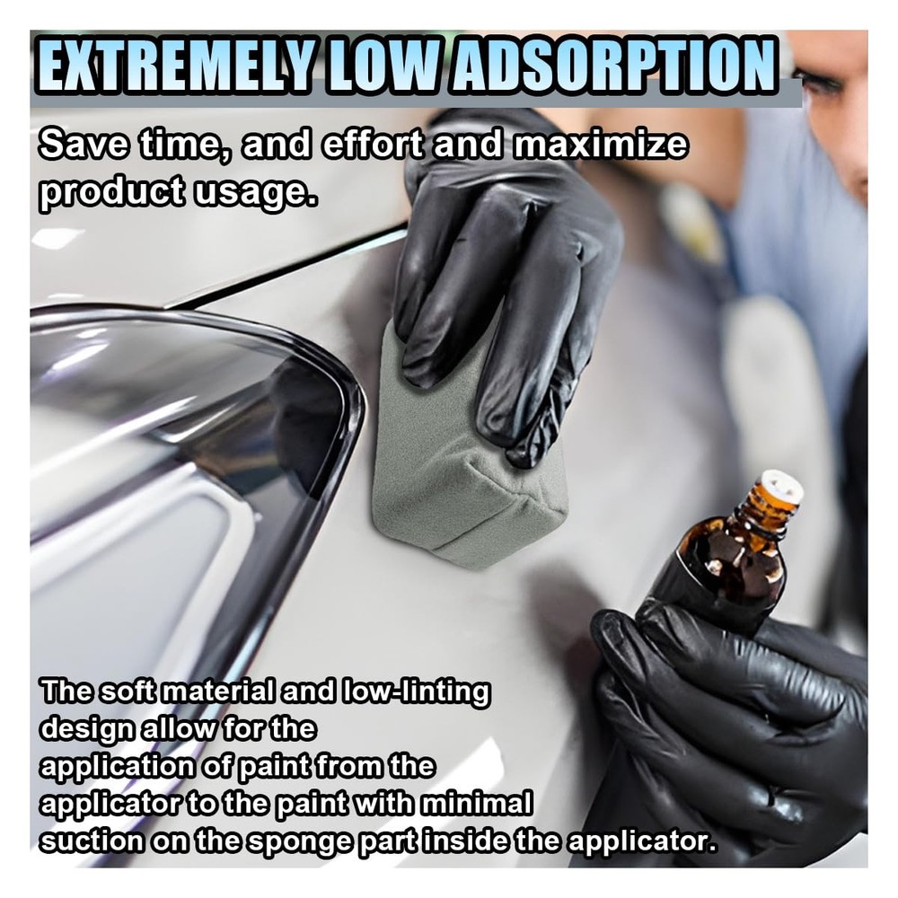 Suede Microfiber Applicator Pad Ceramic Coating Sponge 4PCS Gray Detailing