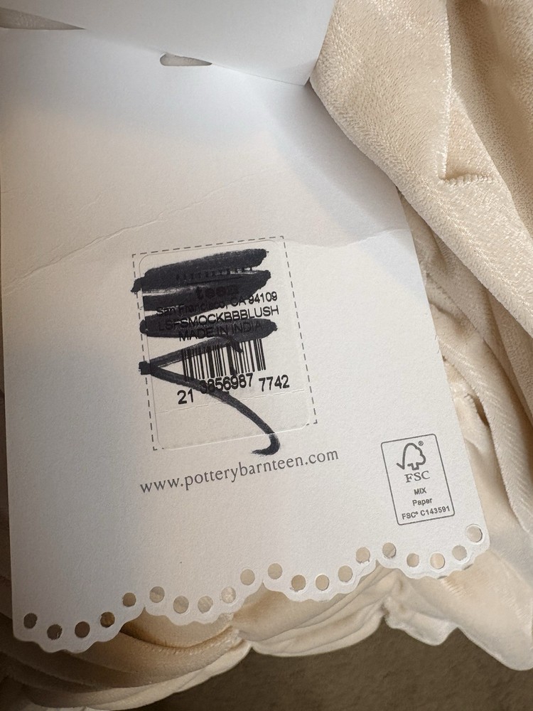 pottery barn Large LoveShackFancy Smocked Velvet Bean Bag Chair & Cover