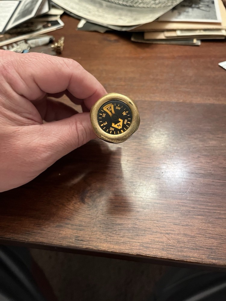 Vintage Brass Lapel Compass