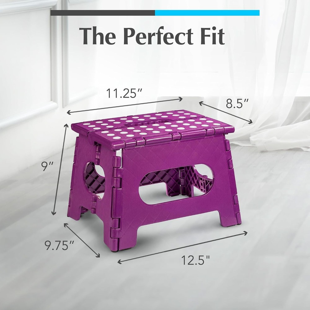 Folding Step Stool Lightweight Support Adults and Safe Enough for Kids