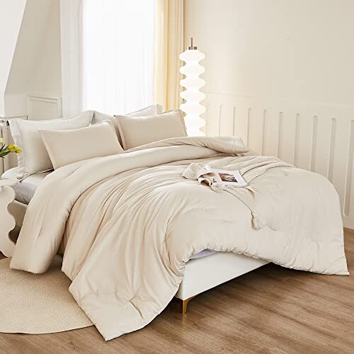 Full Size Comforter Sets 3 Pieces Boho Lightweight Full (79"x90") Beige