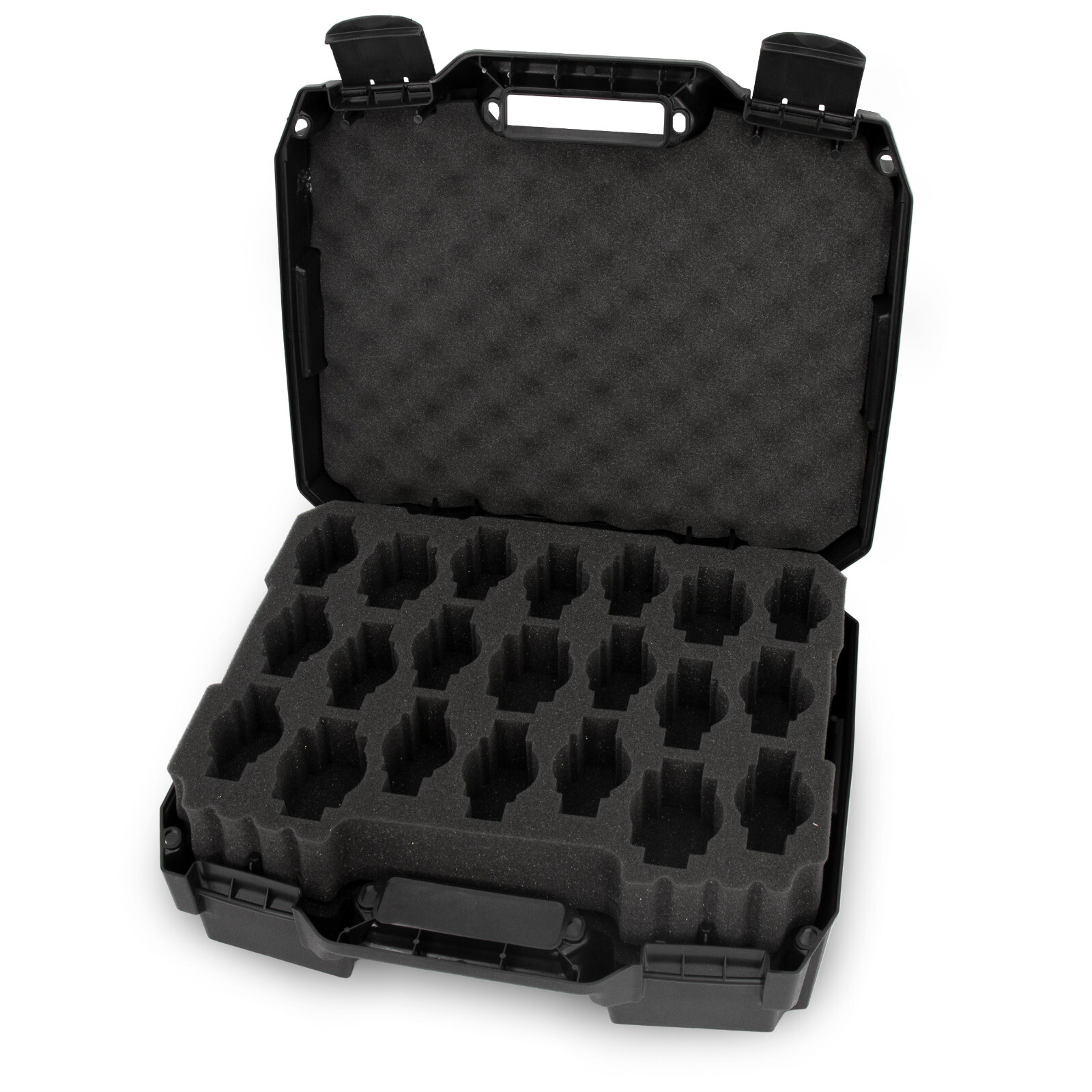 CM Watch Box Display Case Fits 42 Watches in Custom Foam, Travel Watch Case Only