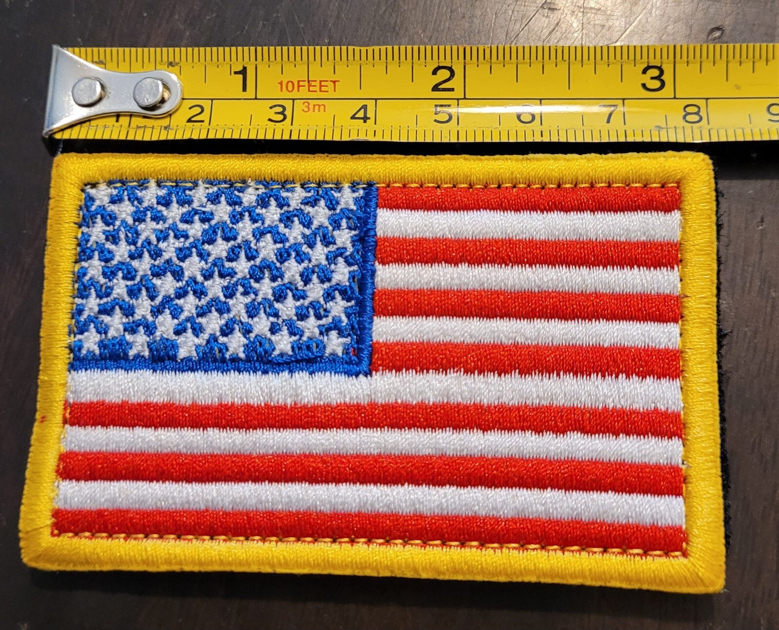 American Flag Patch With Hook And Loop Back Brand New - Loose
